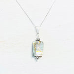 Sterling Silver Rectangle Abalone Necklace