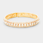 Fashion Gold Tone Rhinestone Cuff