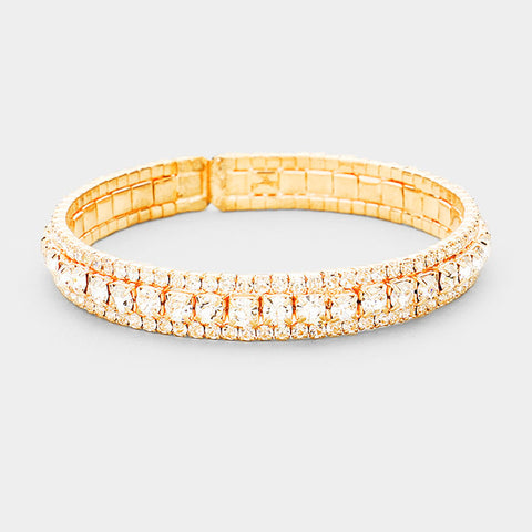 Fashion Gold Tone Rhinestone Cuff