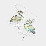 Fashion Abalone Flamingo Earrings