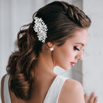 Silver Tone Rhinestone Bridal Hair Comb