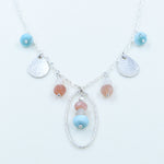 Sterling Silver Larimar and Moonstone Necklace