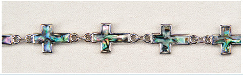 Wild Pearle Abalone Crosses Bracelet