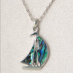 Wild Pearle Abalone Sailboat Necklace