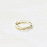 Sterling Silver Gold Plated CZ Open Twist Ring
