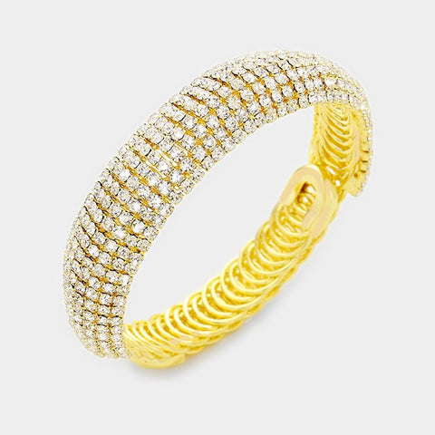 Fashion Gold Tone Rhinestone Adjustable Bracelet