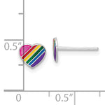 Sterling Silver Children’s Rainbow Heart Stud Earrings