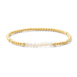 Gold Plated Beaded Pearl Stretch Bracelet
