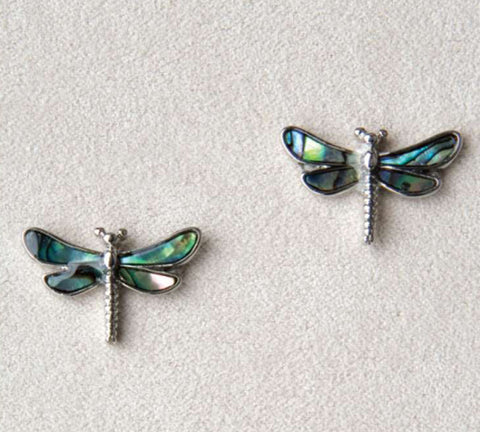 Wild Pearle Abalone Dragonfly Stud Earrings