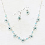 Fashion Blue Flower Necklace Set