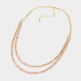Fashion Double Layered Beaded Necklace