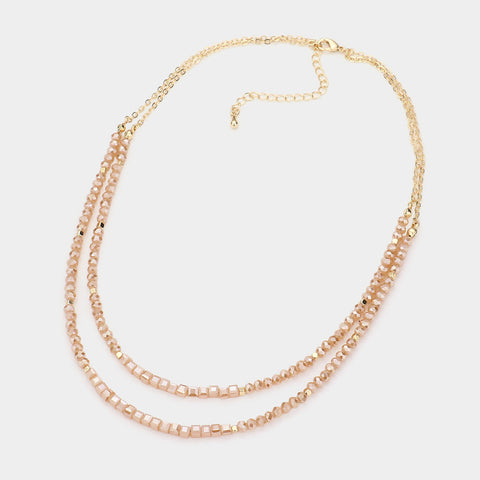 Fashion Double Layered Beaded Necklace
