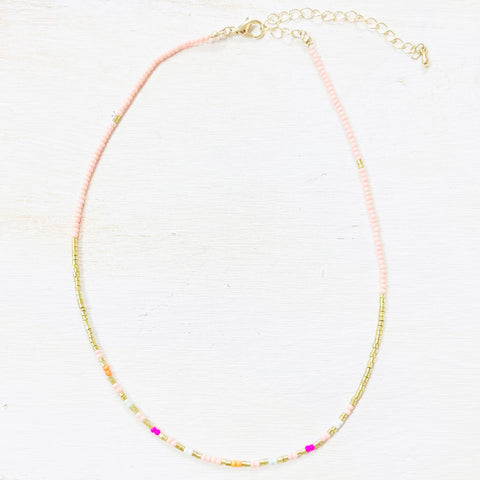 Fashion Pink Beaded Necklace
