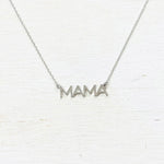 Fashion Silver Tone Mama Necklace
