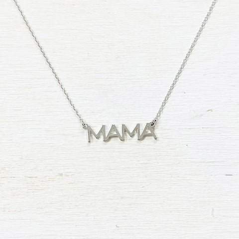 Fashion Silver Tone Mama Necklace