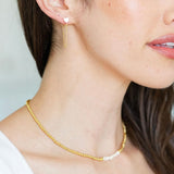 Gold Plated Beaded Pearl Necklace