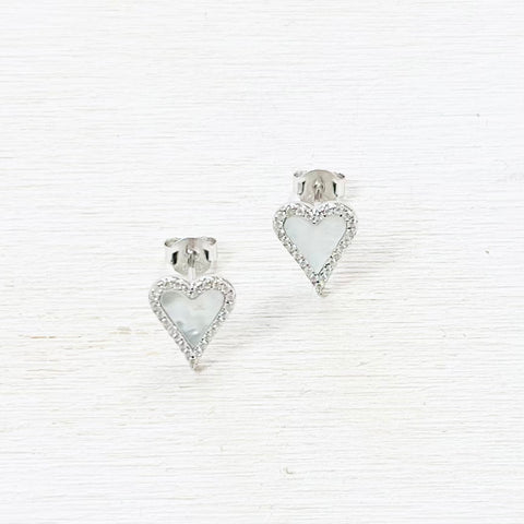 Sterling Silver Heart Studs