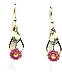 Silver Forest Flower Dangle Earrings