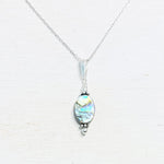 Sterling Silver Oval Abalone Necklace