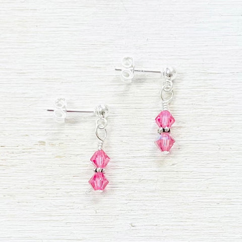 Sterling Silver Children’s Pink Earrings