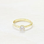 Sterling Silver Gold Plated CZ Ring