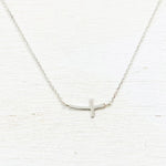 Sterling Silver Sideways Cross Necklace