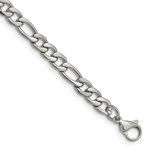 Stainless Steel Figaro Chain Bracelet