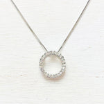 Fashion Silver Tone Rhinestone Circle Necklace