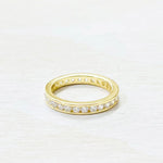 Sterling Silver Gold Plated CZ Ring