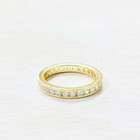 Sterling Silver Gold Plated CZ Ring
