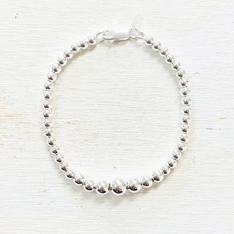 Sterling Silver Graduated Ball Bracelet