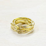 Sterling Silver Gold Plated CZ 6 Pc Ring Set