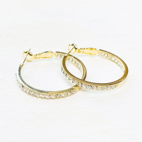 Fashion Gold Tone Inside Out Hoops
