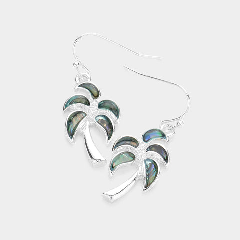 Fashion Abalone Palm Tree Earrings
