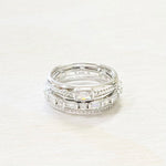 Sterling Silver CZ Triple Ring Stack