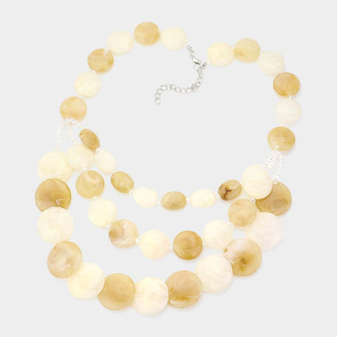 Fashion Chunky Marble Beads Layered Necklace