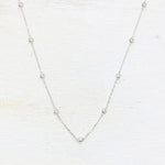 Sterling Silver CZ Station Necklace