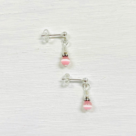 Sterling Silver Children’s Pink Dangle Earrings