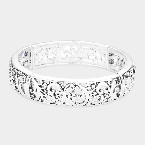 Fashion Silver Tone Stretch Bracelet