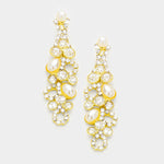 Fashion Gold Tone Rhinestone and Pearl Earrings