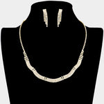 Fashion Gold Tone Wavy Rhinestone Necklace Set