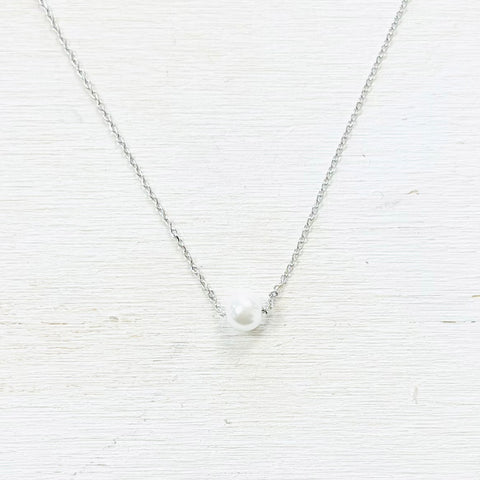 Fashion Silver Tone Pearl Necklace