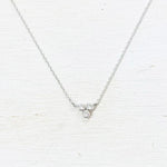 Fashion Silver Tone CZ Trio Necklace