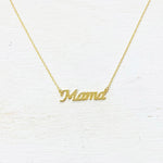 Fashion Gold Tone Mama Necklace