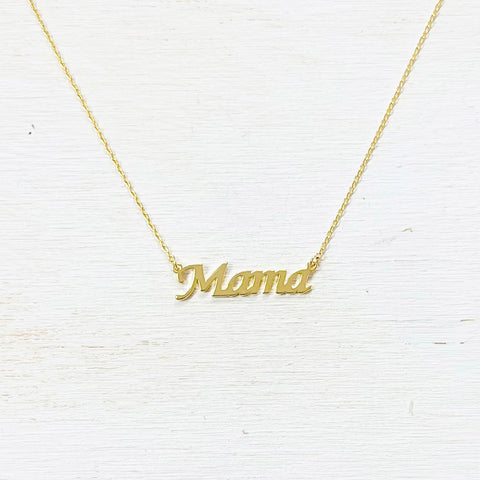 Fashion Gold Tone Mama Necklace