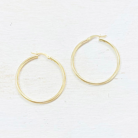 Sterling Silver Gold Plated Hoops