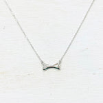 Sterling Silver CZ Heart Dog Bone Necklace