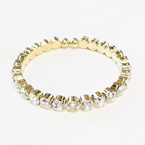 Fashion Gold Tone Rhinestone Flexible Bangle