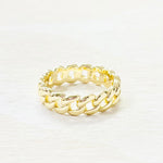 Sterling Silver Gold Plated Chain Link Ring