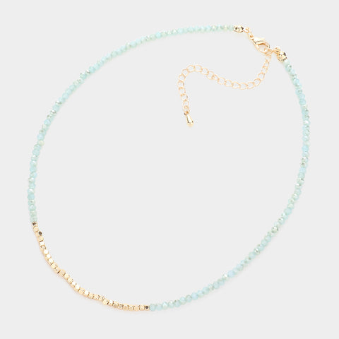 Fashion Mint Beaded Necklace